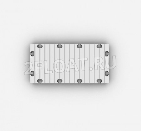2F-H26 Пластиковый понтон 2FLOAT 2000х1000 в сборе с закладными для швартовых уток - вид сверху