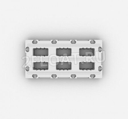 2F-H26 Пластиковый понтон 2FLOAT 2000х1000 в сборе с закладными для швартовых уток - вид снизу