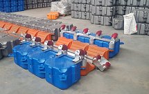 Тестовая установка роликовой системы для сухого дока на пластиковые модули 50х50х40