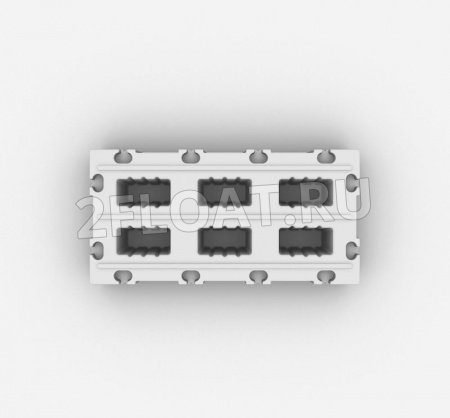 2F-H40 Пластиковый понтон 2FLOAT 2000х1000 в сборе с закладными для швартовых уток - вид снизу